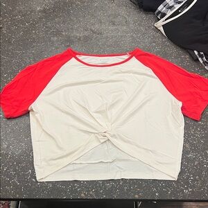 BuffBunny Red and Cream Short Sleeve Tee